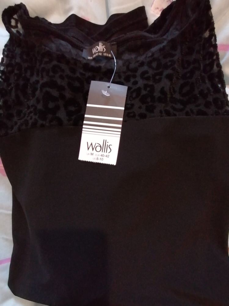 Wallis Top Size M 40 Inch Bust 27 Long Black Long Sleeves Super Soft - Picture 10 of 12